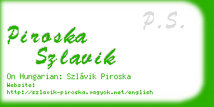 piroska szlavik business card
