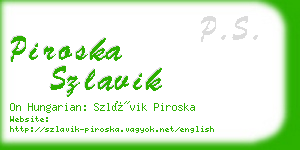 piroska szlavik business card